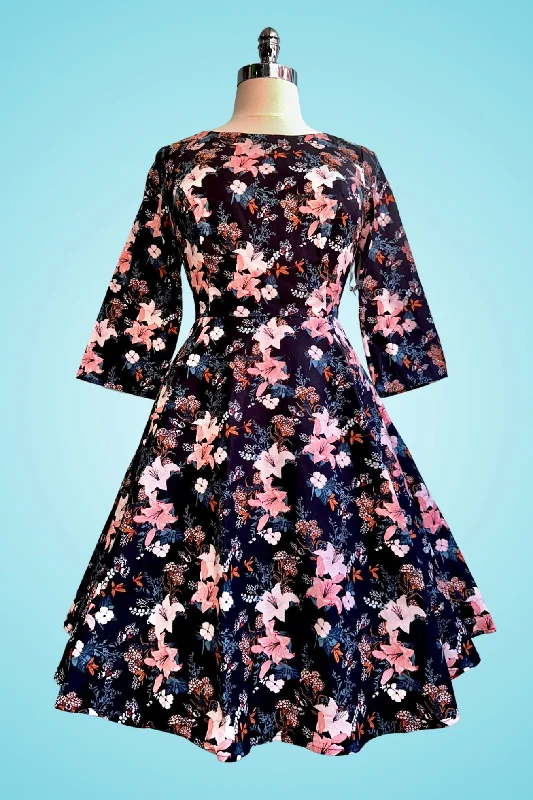 Butterfly and Lily 3/4 Sleeve Rounded Neck Dress by Eva Rose Discounted unclassified dresses