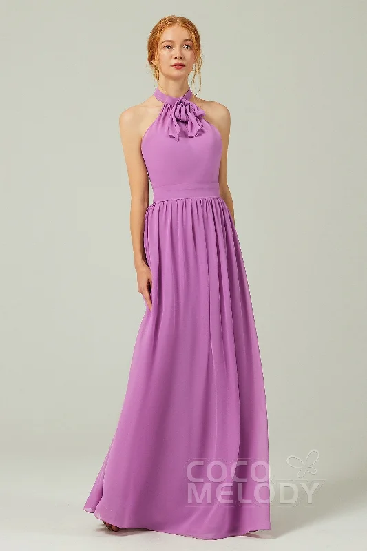 A-Line Floor Length Chiffon Bridesmaid Dress CB0295 Gothic unclassified dresses