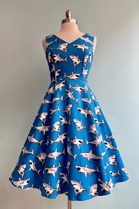 Sharks V-Neck Dress by Eva Rose Preppy unclassified dresses