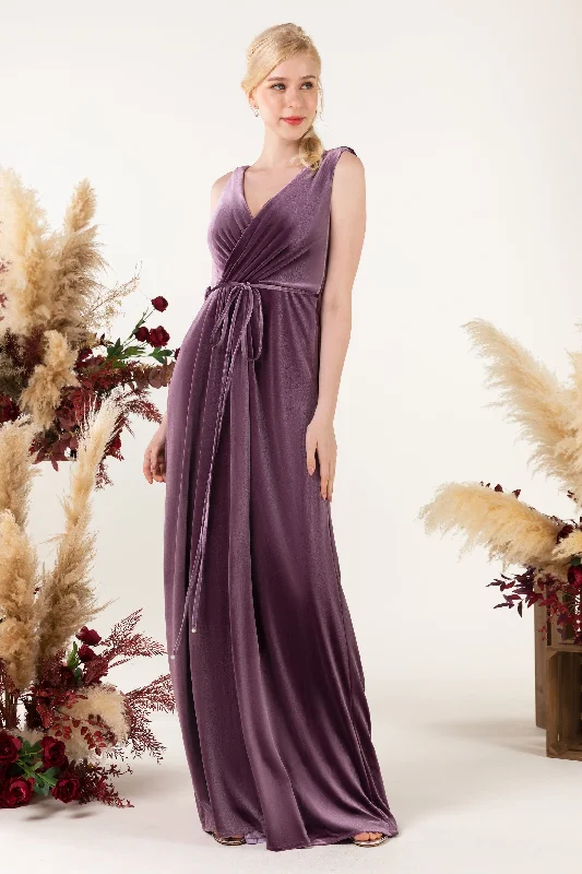 Sheath-Column Floor Length Velvet Bridesmaid Dress Formal Dresses CB0525 Wedding guest unclassified dresses Sheath-Column Floor Length Velvet Bridesmaid Dress Formal Dresses CB0525 Wedding guest unclassified dresses