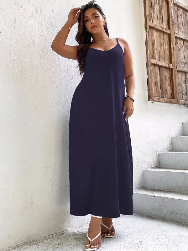 JuliaFashion-Curvy Chic Elegant Solid Loose Dresses Lightweight unclassified dresses