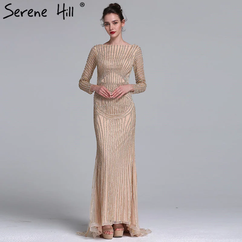 Gold  Nude  Mermaid Diamond Evening Dress LA6015 Trendy new unclassified dresses