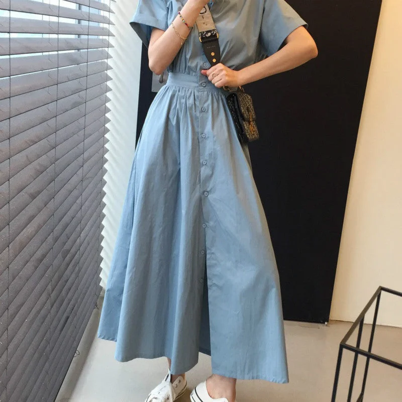 Julia Fashion - Chic Solid Casual Summer Dress Petite unclassified dresses