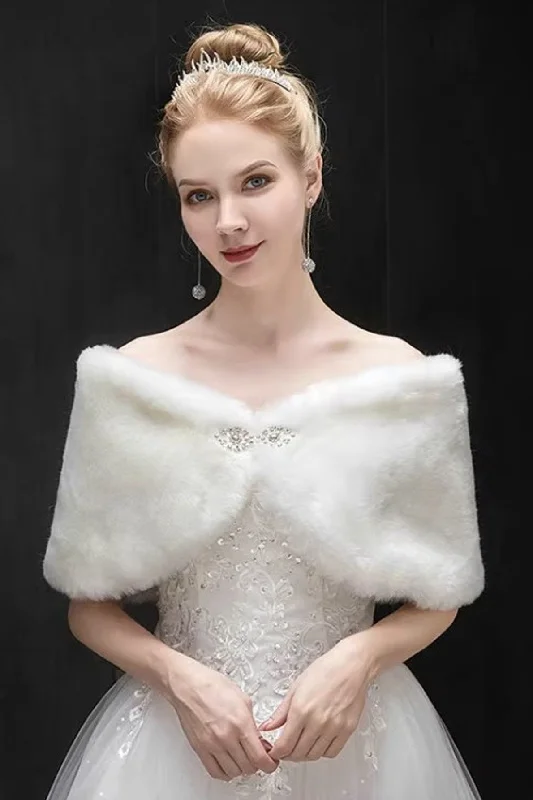Faux Fur Shawl with Clasp CJ0126 Long unclassified dresses