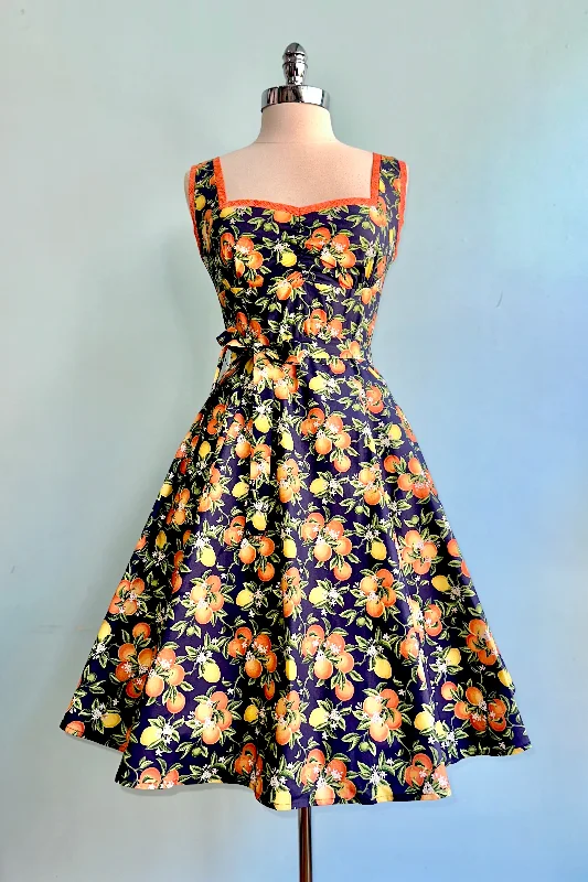 Navy Oranges Sadie Dress by Heart of Haute Wedding guest unclassified dresses