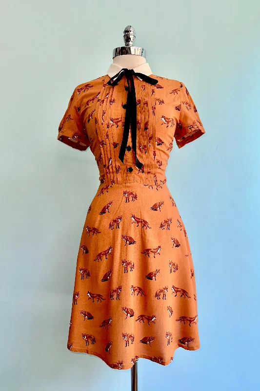Vixey Fox Dress in Caramel by Hell Bunny Tiered unclassified dresses