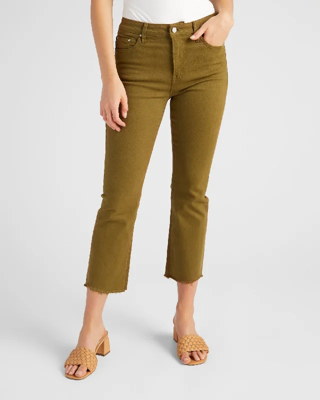 High Rise Cropped Straight Leg Jeans