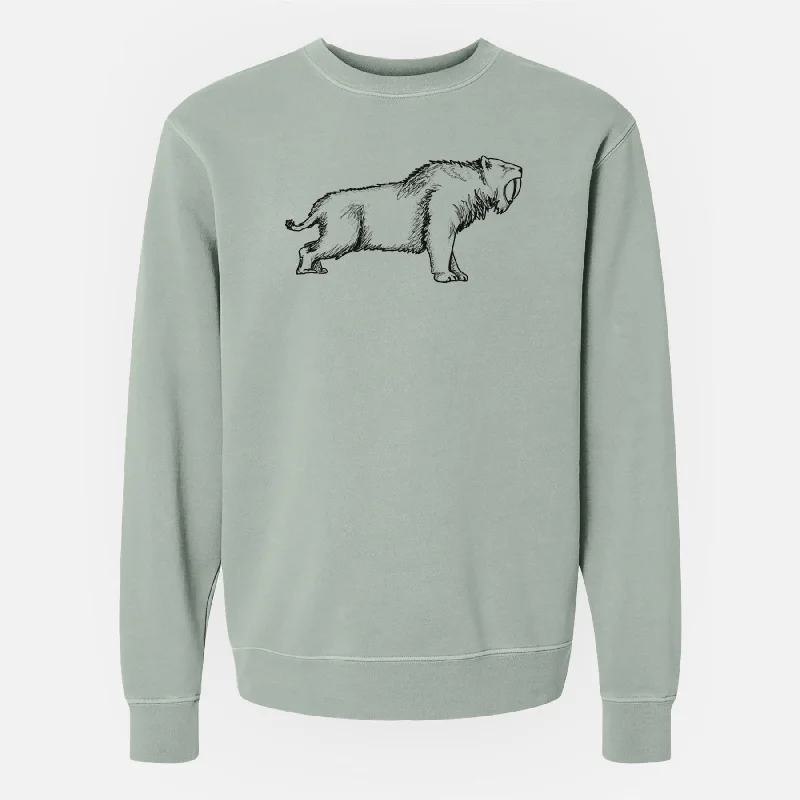 Saber-toothed Tiger - Smilodon - Unisex Pigment Dyed Crew Sweatshirt Cozy Sweatshirts for Fall Saber-toothed Tiger - Smilodon - Unisex Pigment Dyed Crew Sweatshirt Cozy Sweatshirts for Fall