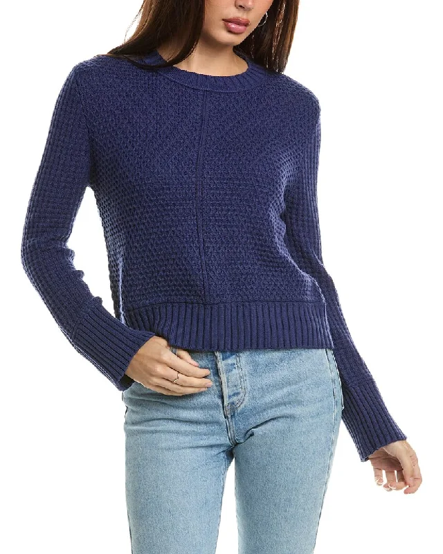 Hannah Rose Honeycomb Knit Cashmere-Blend Sweater Office sweaters