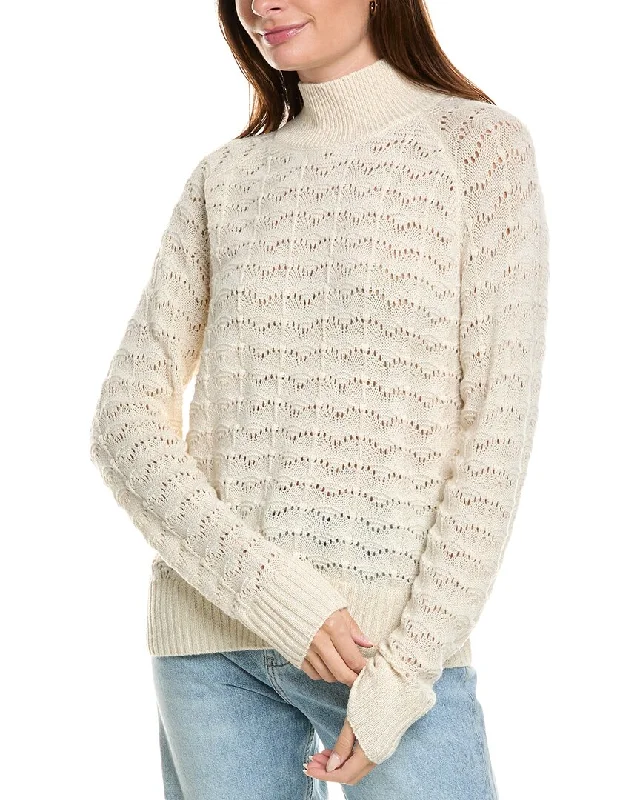 Kier+J Turtleneck Wool & Cashmere-Blend Sweater Vintage sweaters