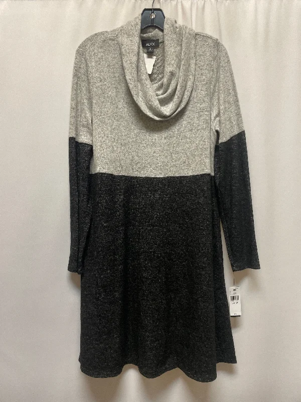 Dress Casual Midi By Alyx In Grey, Size: L Silk midi dresses