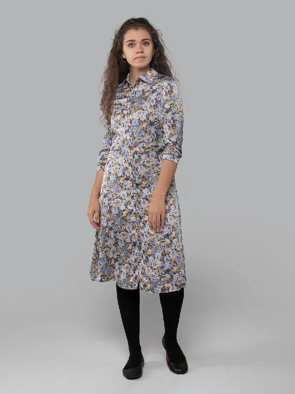 Lilac Floral Shirt Dress Minimalist floral dresses